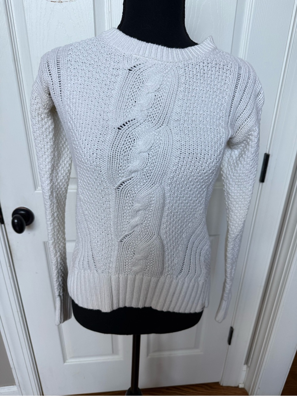 Roxy Cream Cable Crewneck Sweater